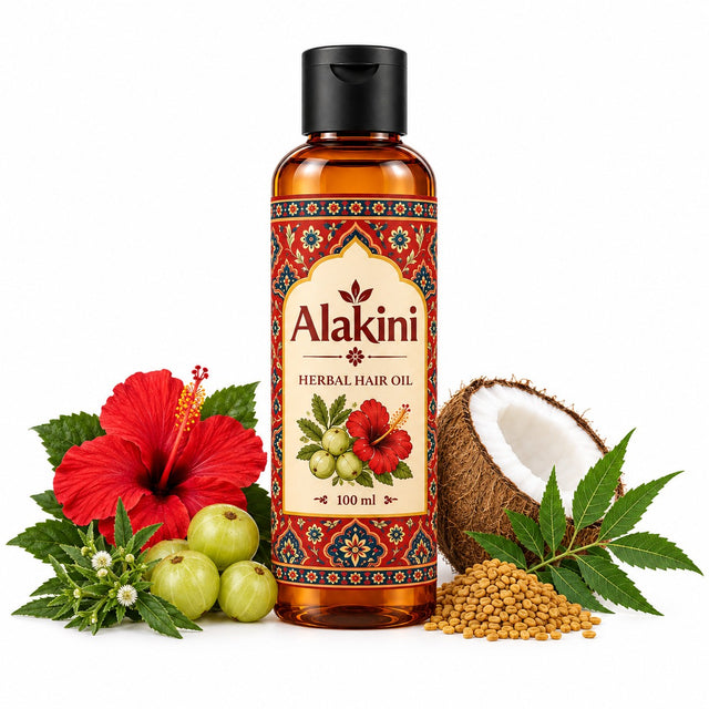 Alakini Herbal Hair Oil with 25 Jadi-Booti herbs in coconut oil
