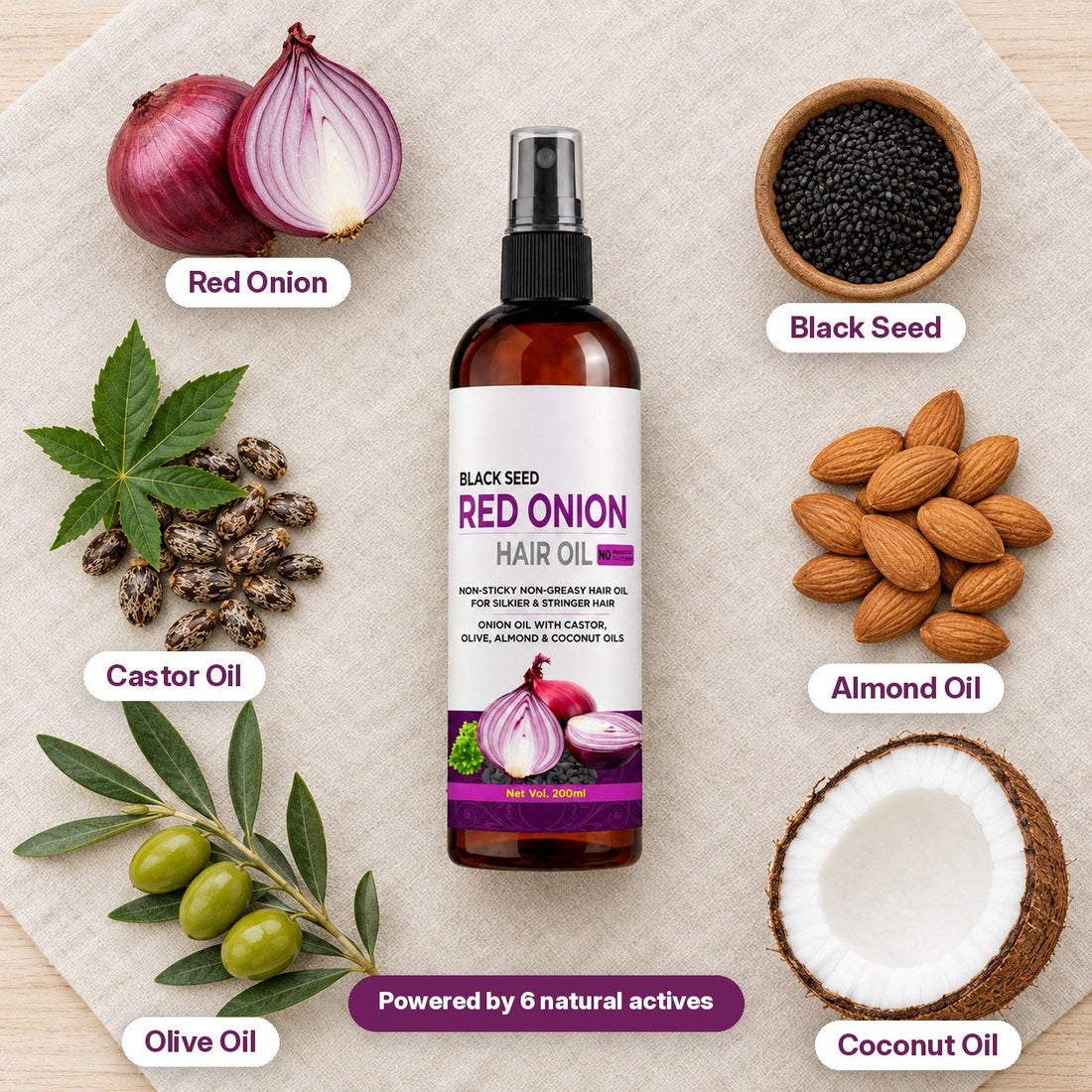 Black Seed Red Onion Hair Oil – key ingredients